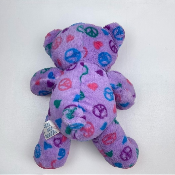Build A Bear Workshop Peace & Hugs Stuffed Plush Teddy Bear Purple 15 Inches - Picture 4 of 5